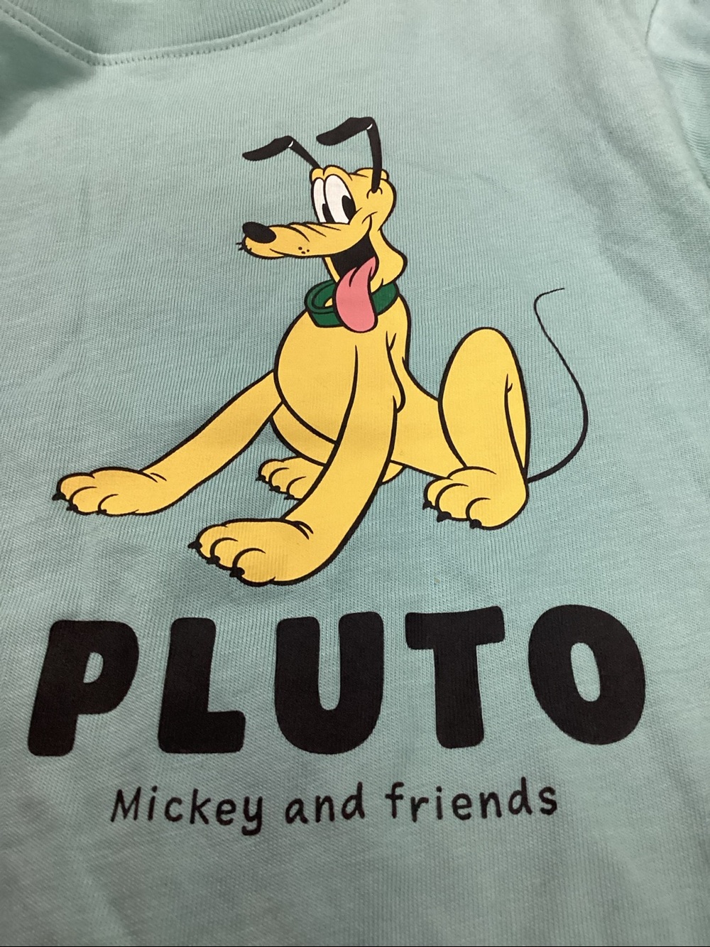 Disney Light Green Pluto Graphic Long Sleeve Tee